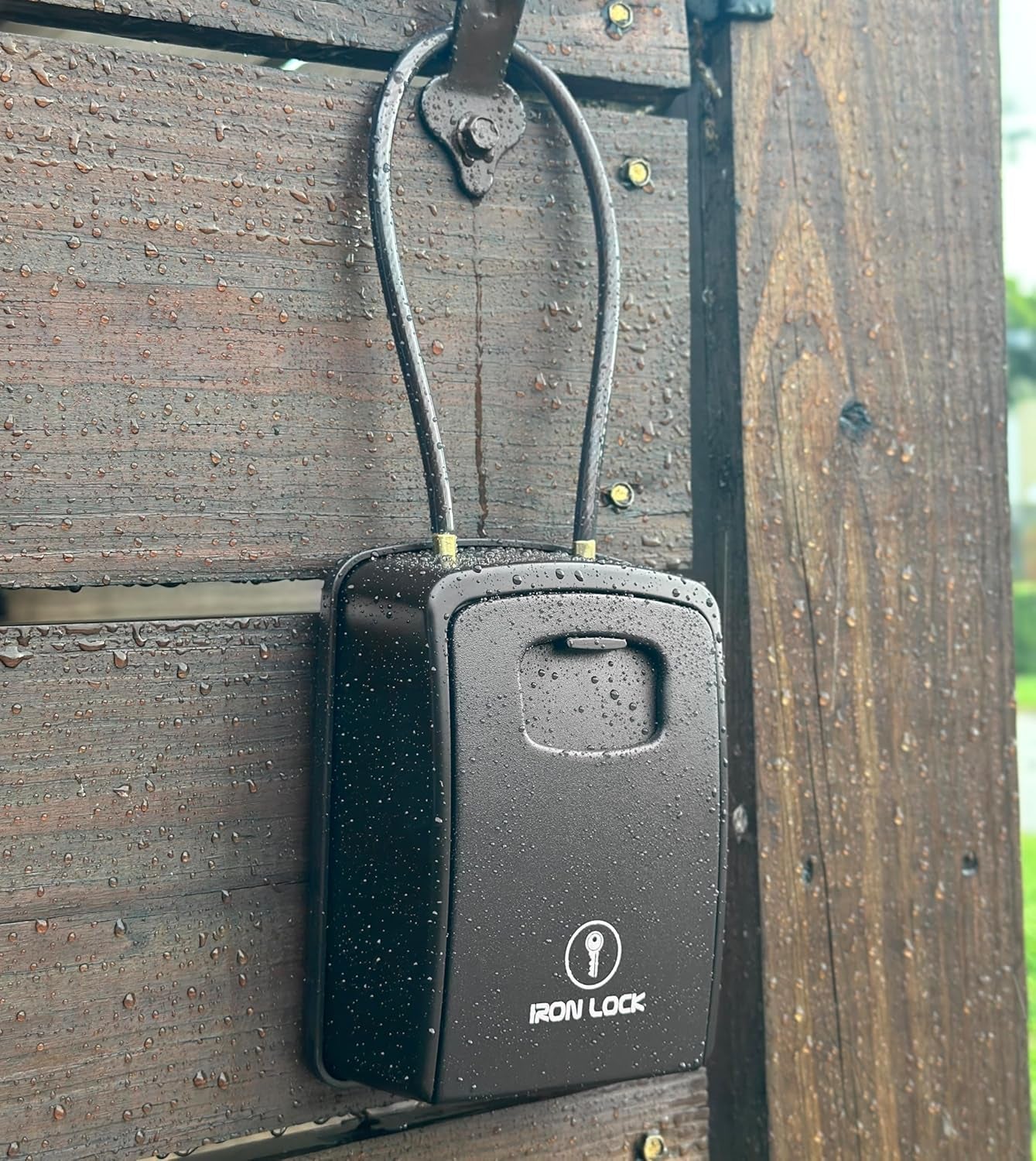 ® XXL Portable Key Lock Box, 15In Steel Cable, Code (XXL, Black) for protect your keys